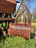 Chestnut Brown Speedy Western Genuine Leather Barrel Bag Purse by Double B - Dixies Western Wear 