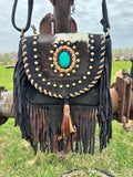 Genuine Western Boho Fringe suede leather purse by Double B - Dixies Western Wear 