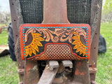 Genuine Leather Hand Tooled Sunflower Wallet by Double B - Dixies Western Wear 