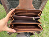 Genuine Leather Hand Tooled Sunflower Wallet by Double B - Dixies Western Wear 