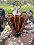 Genuine Leather Hand Tooled Sunflower Wallet by Double B - Dixies Western Wear 