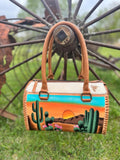 Desert Sunset Western Speedy Leather Purse with optional wallet