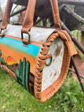 Desert Sunset Western Speedy Leather Purse with optional wallet - Dixies Western Wear 