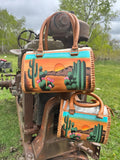 Desert Sunset Western Speedy Leather Purse with optional wallet - Dixies Western Wear 