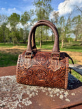 Chestnut Brown Speedy Western Genuine Leather Barrel Bag Purse by Double B - Dixies Western Wear 