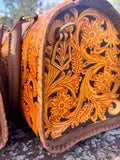 Sorrel Sunset Speedy Western Genuine Leather Barrel Bag Purse by Double B - Dixies Western Wear 