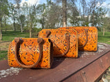 Sorrel Sunset Speedy Western Genuine Leather Barrel Bag Purse by Double B - Dixies Western Wear 