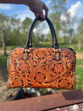 Western Nights Black Speedy Genuine Leather Barrel Bag Purse by Double B - Dixies Western Wear 