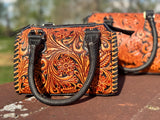 Western Nights Black Speedy Genuine Leather Barrel Bag Purse by Double B - Dixies Western Wear 