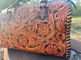 Western Nights Black Speedy Genuine Leather Barrel Bag Purse by Double B - Dixies Western Wear 