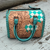 Western Checkered Colorful Speedy Barrel Bag by Double B