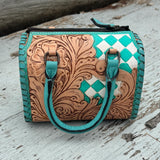 Western Checkered Colorful Speedy Barrel Bag by Double B - Dixies Western Wear 
