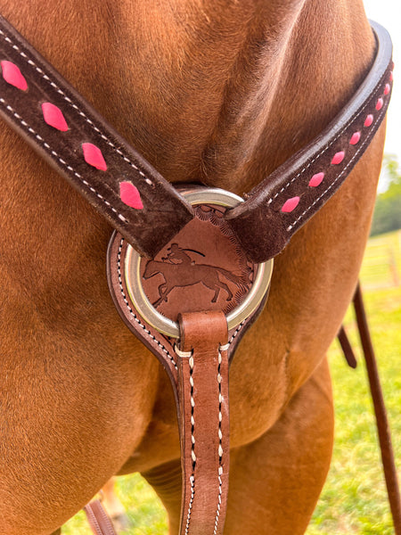 BuckStitch Betty Tack Set Pink/Chocolate