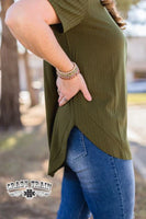 SOLID CHOICE OLIVE TOP- SALE