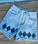 Aztec Denim Shorts