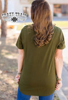 SOLID CHOICE OLIVE TOP- SALE