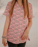 Pink Cowboy Hat Scrub Top - Dixies Western Wear 