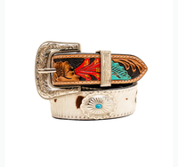 Cummerband Hand-Tooled Concho Belt- Myra Belt - XL