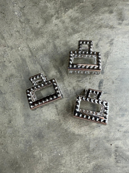 Mini Square Faux Pearl Claw Hair Clip