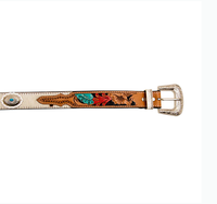Cummerband Hand-Tooled Concho Belt- Myra Belt - XL