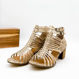 Ofanto Heeled Sandal in Gold