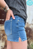 SK STITCHED DENIM - LIGHT WASH SHORTS