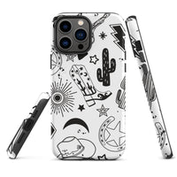 Black and White Western Themed Tough Case for iPhone®