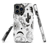 Black and White Western Themed Tough Case for iPhone®