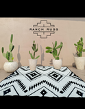 Black + Ivory - 6ft x 9ft - RANCH RUGS  -THE DAVIS -