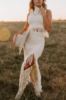 SALE The Out West Tall Cowboy Boot in Cream