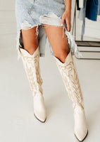 SALE The Out West Tall Cowboy Boot in Cream