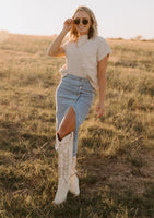 SALE The Out West Tall Cowboy Boot in Cream