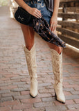 SALE The Out West Tall Cowboy Boot in Cream