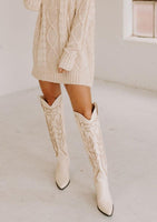 SALE The Out West Tall Cowboy Boot in Cream