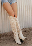 SALE The Out West Tall Cowboy Boot in Cream