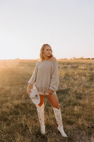 SALE The Out West Tall Cowboy Boot in Cream