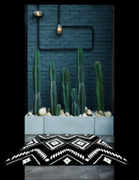 Black + Ivory - 6ft x 9ft - RANCH RUGS  -THE DAVIS -
