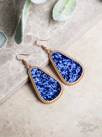 Gumdrop Glam Earrings, Royal Blue Glitter - Dixies Western Wear 